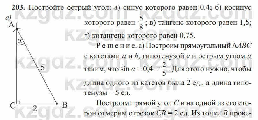 Геометрия Солтан 8 класс 2020 Упражнение 203