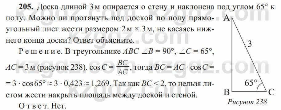 Геометрия Солтан 8 класс 2020 Упражнение 205