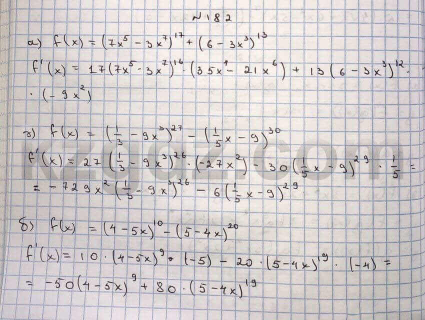 Алгебра Абылкасымова 10 класс Общетвенно-гуманитарное направление Упражнение 182