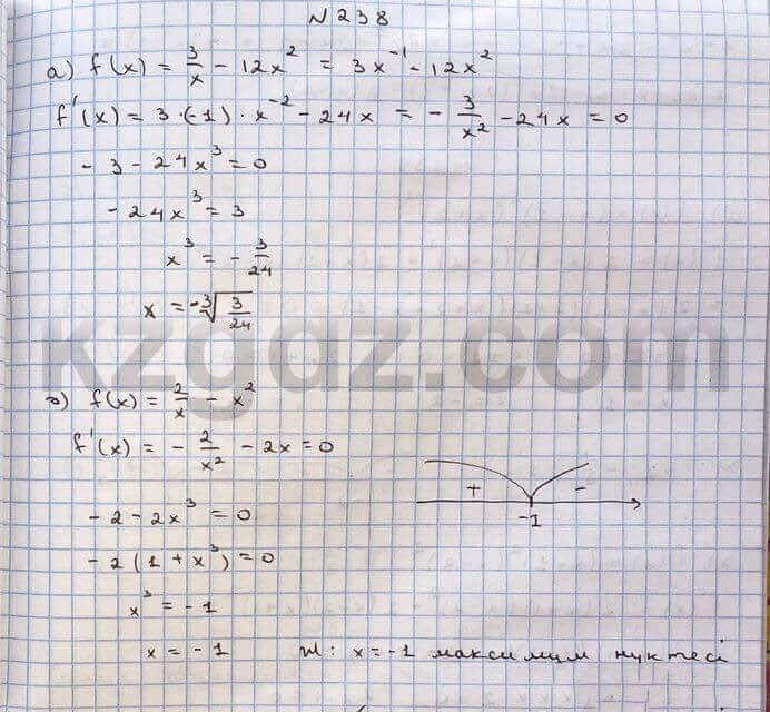 Алгебра Абылкасымова 10 класс Общетвенно-гуманитарное направление Упражнение 238