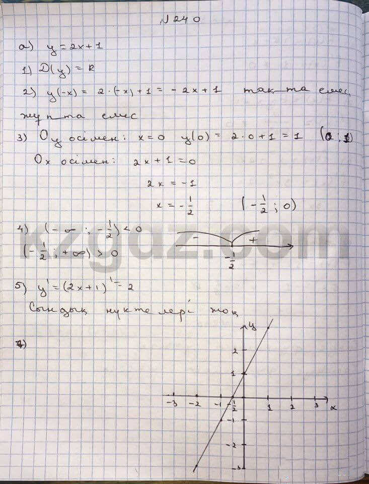 Алгебра Абылкасымова 10 класс Общетвенно-гуманитарное направление Упражнение 240