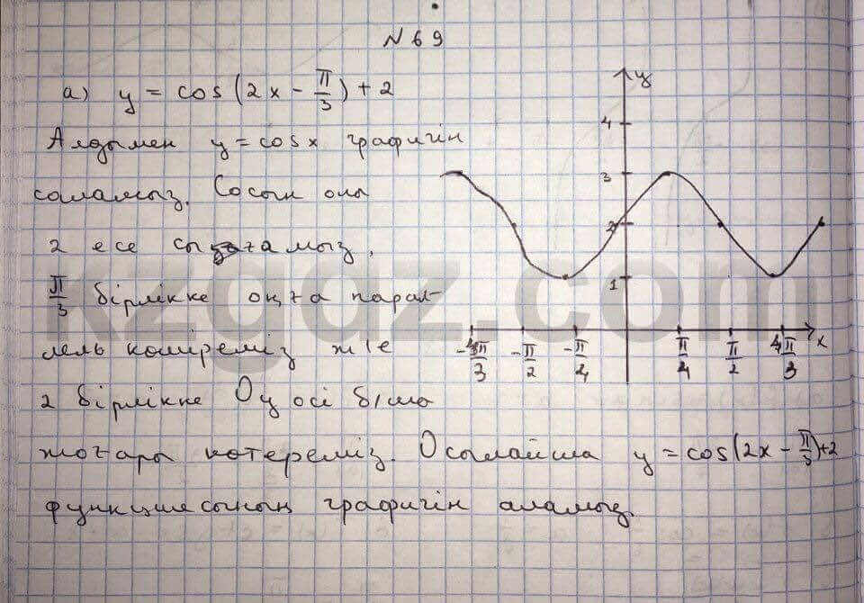 Алгебра Абылкасымова 10 класс Общетвенно-гуманитарное направление Упражнение 69