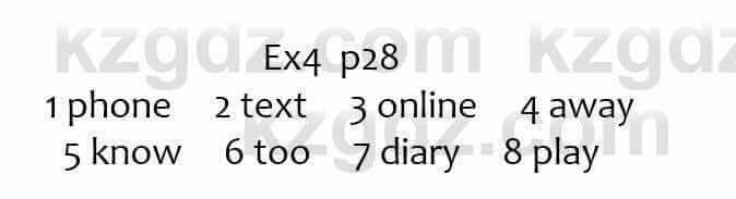 Английский язык Вирджиниия Эванс 7 класс 2017 Упражнение Ex4  p28