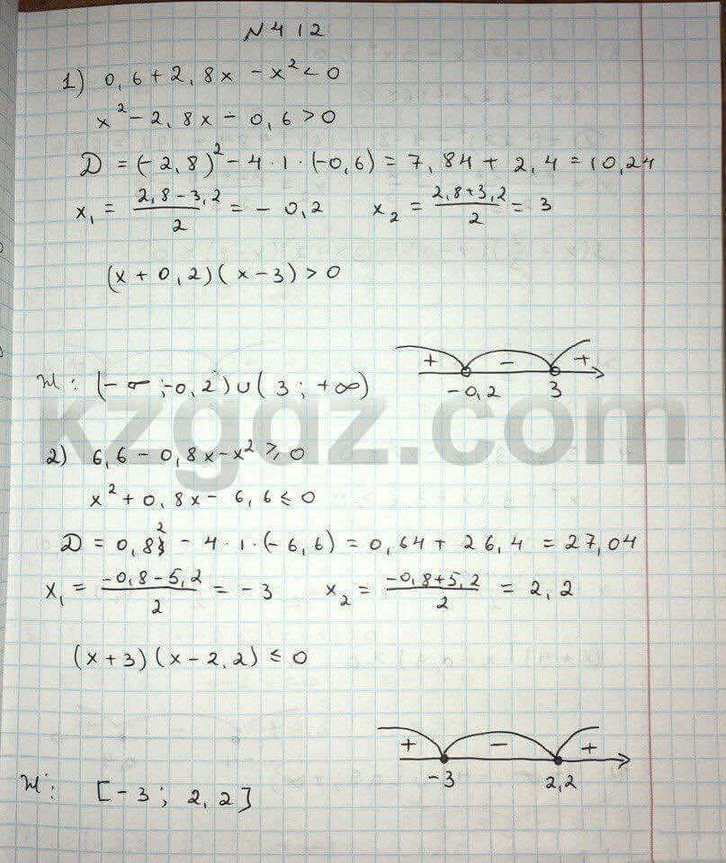Алгебра Абылкасымова 8 класс 2016 Упражнение 412