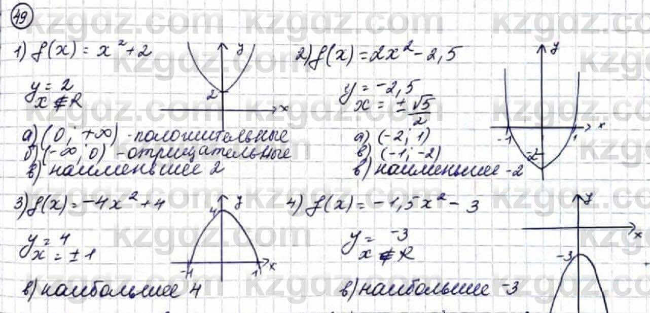 Алгебра Абылкасымова 9 класс 2019 Повторение 49