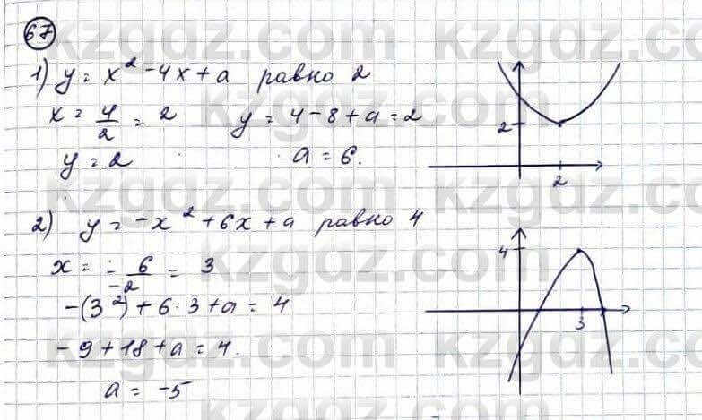 Алгебра Абылкасымова 9 класс 2019 Повторение 67