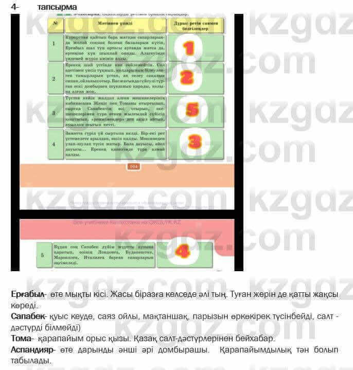 Казахская литература Актанова 7 класс 2017 Упражнение 4