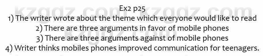 Английский язык Ben Goldstein 7 класс 2017 Упражнение Ex2 p25